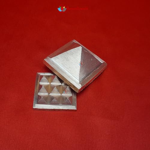 Image of REMEDYWALA Vastu Copper Pyramid with Base 9 Pyramid Plate | South East Vastu Dosha Remedies | Size 3.5CM Approx. Copper Model