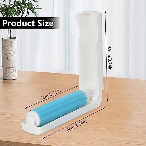 4 Stück Fusselrolle Wiederverwendbare, Waschbare Fussel-Rolle Klebrige Abwaschbar Staub Fusselrolle Faltbare Sticky Roller Portable-Lockenwickler mit Abdeckung für Saubere Möbel, Teppiche, Kleidung