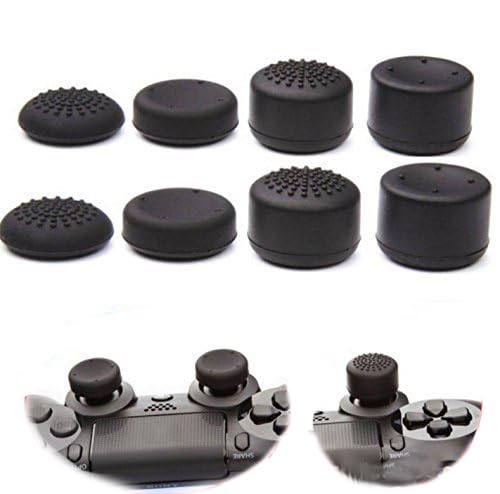 Image of Pack of 8 pcs Analog Controller Gamepad Raised Antislip Thumb Stick Grips Thumbsticks Joystick Cap Cover for PS5, PS4, PS3, Switch Pro, Xbox one, Xbox 360, Wii U, PS2 Controller (Black)