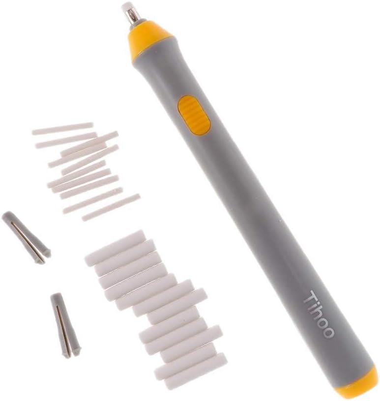 Electric Eraser Kit 22 Pcs Interchangeable Rubber Automatic Pencil Eraser 2.3mm 5mm Electric Arts Crafts Rubber School Office Artists-Gray Practical Design