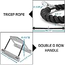 Konark Combo of Gym Accessories attachments Rowing Handle, Triceps Rope + Safety Locks gallery image