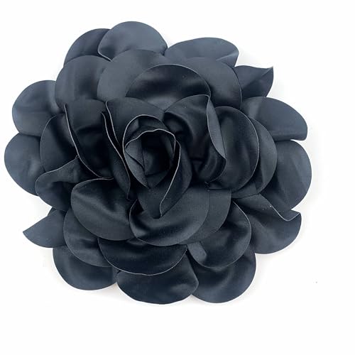 Image of Heyiwell Large Satin Fabric flower for Brooch Pin Wedding Party Dance Dress Suit Clothes Head Hair Accessories DIY Decor 9.45 inchInch