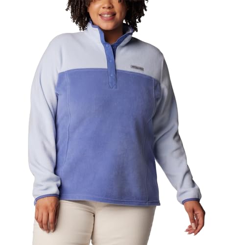 Image of Columbia Womens Benton Springs Half Snap II Pull Over Fleece Jacket, Dark Stone /Canoe /Vintage Blue, 3X