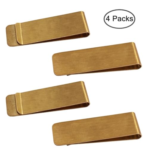 SourceTon Copper Money Clip - Slim Metal Wallet for Men, Minimalist Credit Card Holder & Cash Clip (4 Pack), Polished Design2
