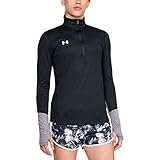 Under Armour Women's Locker 1/2 Zip T-Shirt , Black (001)/ Metallic Silver , X-Large