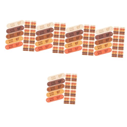 Tofficu 5 Juegos Etiqueta De Cuero Etiquetas Colgantes Por Encargo Broches Para Ropa Etiquetas Adhesivas Hechas A Mano Etiquetas De Ganchillo Personalizadas Marcador De Punto 50 Piezas X 5