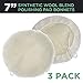TCP Global Premium 7 Inch Wool Buffing Pads (3 Pack) - Synthetic Wool Buffer Pads, Polishing Pad for Car Detailing - 1 Inch Thick Pile, Tie-On Bonnet Buffing Pad for Orbital Buffer