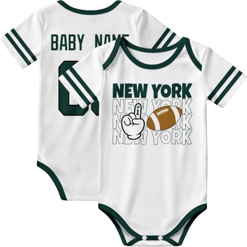 Image of KREDE Baby Clothes Custom Name Bodysuit for Baby Boy Gifts | Short Sleeves Bodysuit with Custom Number Name