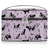 FZDXZJJ Makeup Travel Bag Organizer Toiletry Bag for Women Portable Cosmetic Storage Case with Handle, Large Capacity Lightweight Toiletries Brush Zipper Bag - Cat Magic