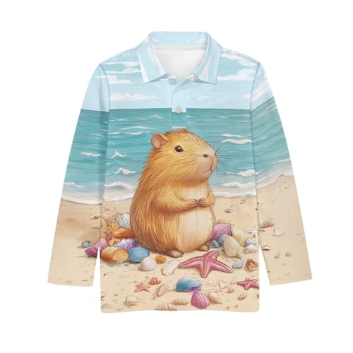 HUIACONG Boys Shirts Children Girls Golf Shirts with Button Tops for Kids Children