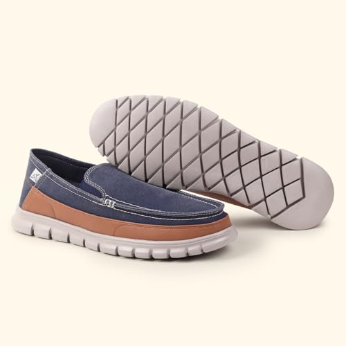 Image of YOHO Loafers for Men | Comfortable Slip on Shoes | Durable Denim Upper | Cushioned Lightweight Footwear | Lofos 101