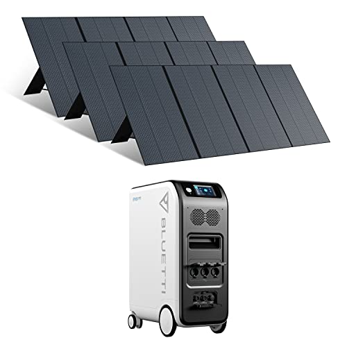 BLUETTI Générateur Électrique EP500 avec 3 Panneaux solaires PV350, Batterie LiFePO4 5100Wh, 3 Sorties CA 2000W (4800W pic), Alimentation de Secours UPS pour Maison, Les Petites Entreprises