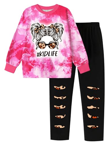 Toddler Girl Clothes Tie Dye Sweatshirt Top and Leggings Sweatpants 2 Piece Girls Clothes Fall Winter Outfits