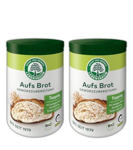 LEBENSBAUM 2 x Bio-Gewürz Aufs Brot, 2er Set Brot Topping, Bio Gewürzzubereitung 2 x 65 g