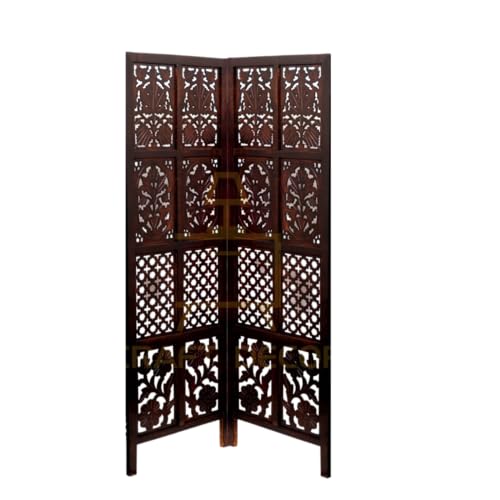 Image of Wooden Rooms Partition for Living Room /Wooden Screen Separator & Room Dividers 5 Feet in 2 /3 /4 /5 /6 Panels for Living Room /Bedrooms /Office /Restaurants(Brown)
