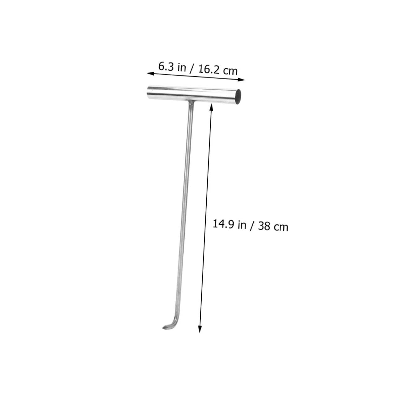 Pull Hook Hooks for Hanging Heavy Duty Hook Manhole Lift Hooks Wire Rolling Machines Drain Cover Hooks Utility Hooks Practical Hook Stainless Steel t Hook Manhole Cover Hook Silver MUSISALY