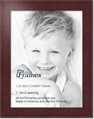 ArtToFrames 9x12 Inch Red Picture Frame, This 1.25" Custom Poster Frame is Cherry Style, for Your Art or Photos - Comes with Regular Glass, WOMBW26-039-9x12