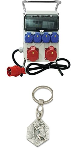 Preisvergleich Produktbild PCE Baustellenverteiler 9134080 mit Anhänger Hlg. Christophorus