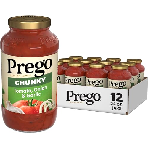 Image of Prego Chunky Tomato with Garlic and Onion Pasta Sauce, 24 Oz Jar (Case of 12)