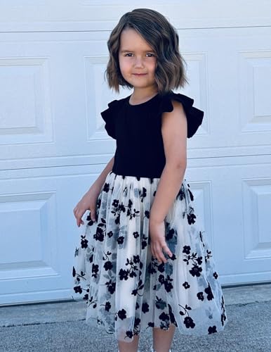 Image of Arshiner Toddler Tutu Dress Little Girls Fluffy Summer Dresses Casual Party Tulle Sundress for Kids 2-6Y