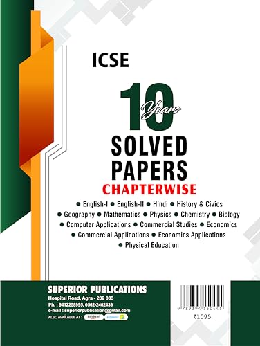 Image of Super ICSE 10 Years Solved Papers Chapterwise Class 10 for 2026 Exams