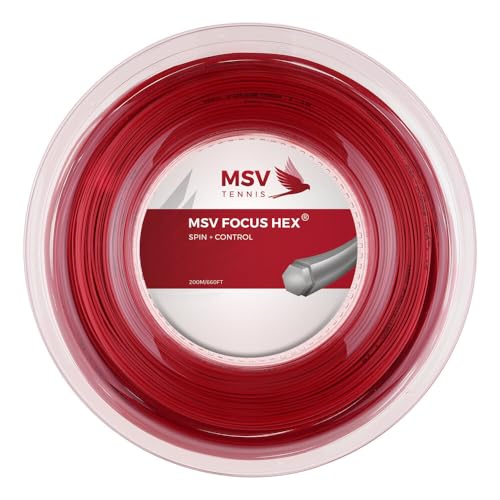 MSV Focus-Hex 200M Rot Tenis Bobinas de Cordaje 200m Monofilamento Rojo 1,27