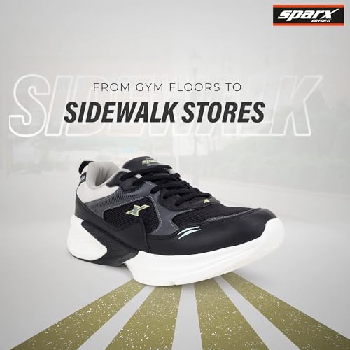 Image of SPARX Sports Running Shoes for Men - Lightweight Breathable Lace-Up Athletic Shoes with Cushioned Comfort, Shock Absorption, Durable Grip, Flexible Sole & Everyday Walking Performance