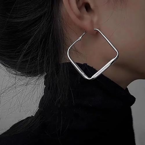 Vintage Geometric Square Earrings for Women Large Hollow Square Hoop Earrings Statement Earrings Long Dangle Earrings Personalized Chunky Fashion Bold Earrings Jewelry2