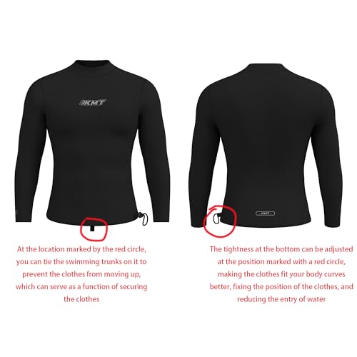 KMT Men Wetsuit Top, Long Sleeve Wet Suit 2mm Neoprene Shirt Keep Warm in Cold Water Swimming Scuba Surfing Diving Shirts Zipperless Black XL