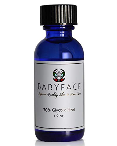 Babyface 70% Unbuffered Glycolic Acid Chemical Peel, Strong (AHA) Alpha Hydroxy Acid, Acne, Wrinkles, Blackheads, Large Pores, 1 oz.