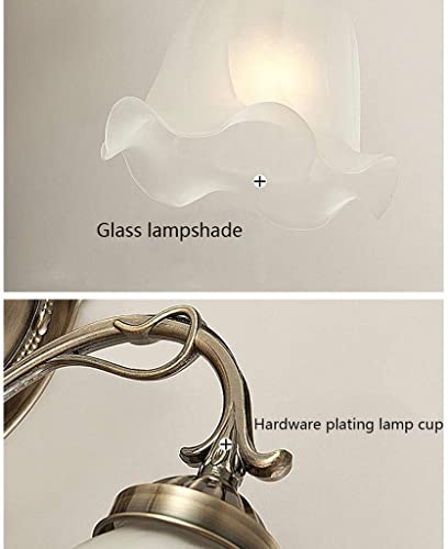 Apliques de pared E27 con pantalla de cristal para dormitorio moderno 4