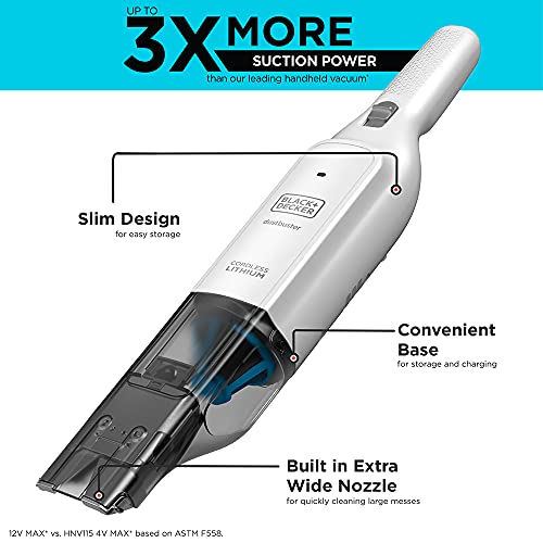 Image of BLACK+DECKER 12V MAX Handheld Vacuum Cordless, dustbuster AdvancedClean with Base Charger (HLVC315B10)
