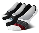 Steve Madden Mens No Show Socks - 5 Pack Soft Mens Low Cut Socks with Arch Support - Invisible Sock Liners (Shoe Size 10-13), Size 10-13, White Stripes Multi