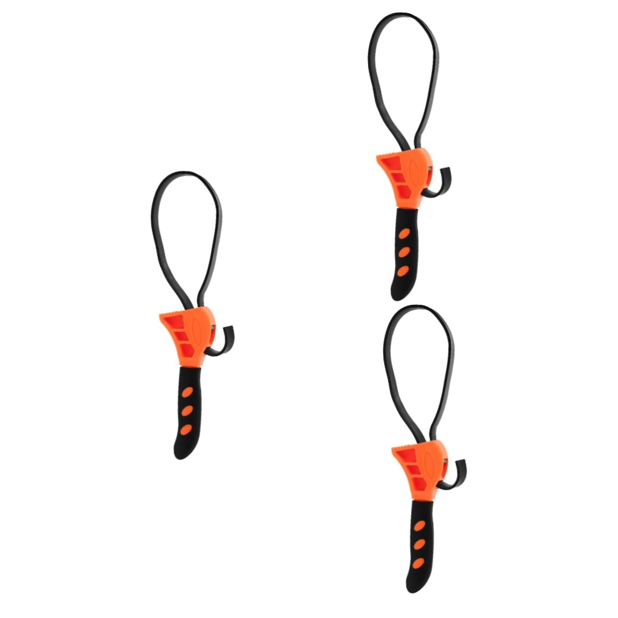 Toyvian 3 Stück Ölfilter Bandschlüssel und Flaschenöffner Verstellbares Multifunktionswerkzeug Strapazierfähiger Gummiband Werkzeug für Auto Küche und Garten Orange