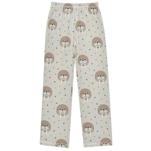 Boy's Pj Pants Cute Muzzles Walruses Lounge Bottoms Elastic Waist Kids Joggers with Pockets Size 6-14 - Main Image