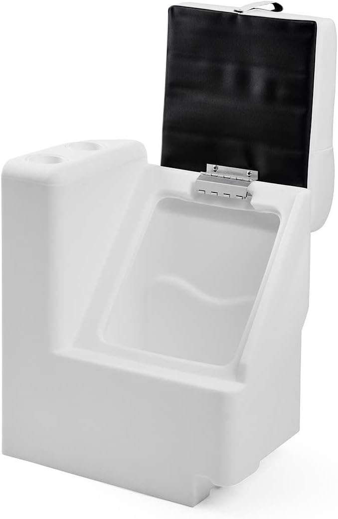 DeckMate Complete Classic Left Lean Back Seat and Base - White, Blue and Light Blue