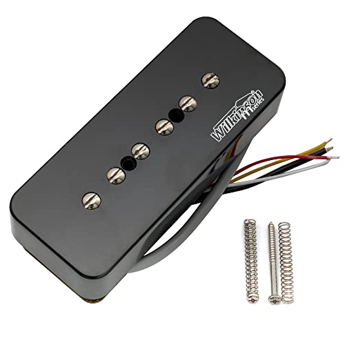 Wilkinson M-Serie Gestapelt Keramik P90 Soapbar Single Coil Sized Humbucker Tonabnehmer Hals Pickup für SG/LP E-Gitarre, Schwarz