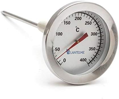 Lantelme, 400 °C Degree Stainless Steel Flue Gas Thermometer Flue Gas Thermometer, Burner, Heater with Brass Cone Analogue and bimetal