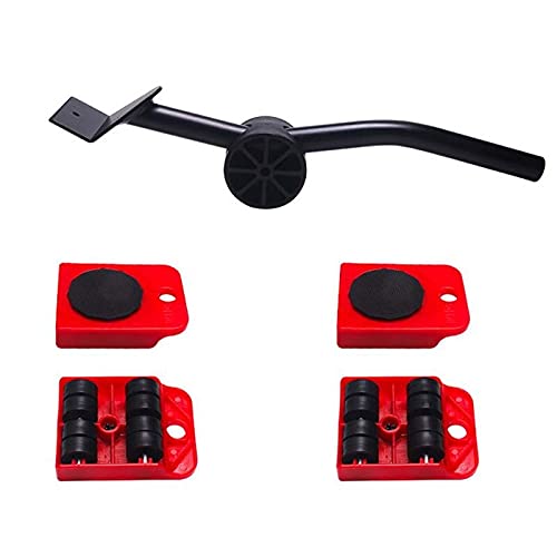 Tool Part for 5pcs Furniture Lifter Slider Kit Heavy Stuff Mover Tool Wheeled Roller Wheel Bar A2UD - (Color: Red)