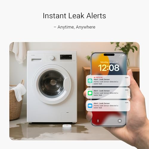 YoLink Water Leak Starter Kit: Hub + 4 Leak Sensor 1 (Silent), LoRa Long-Range, App/SMS/Email Alerts, D2D Offline Triggers, 2 AAA Up to 5-Year Battery, Compatible with Alexa/IFTTT/Home Assistant