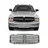 FITRITE AUTO PARTS New Front Grille For 2004-2006 Dodge Durango, Chrome With Black Insert, Made Of Plastic CH1200274 55077723AB