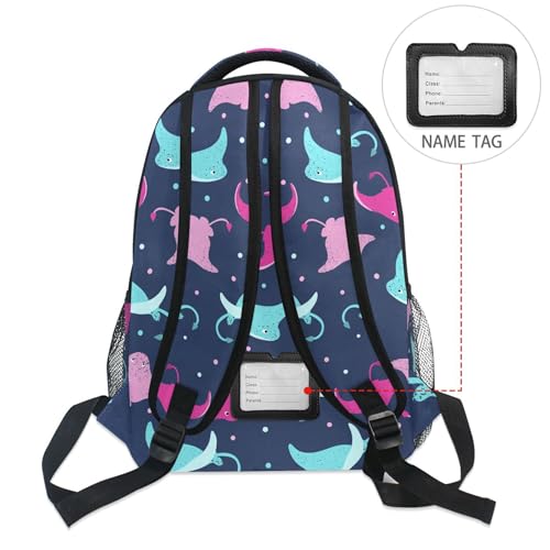 Fisyme Colorful Stingray Marine Laptop Backpack Bag Bookbag Casual Hiking Travel Computer Notebooks Daypacks4