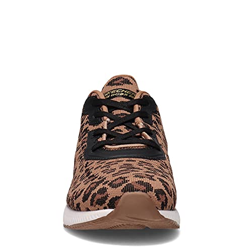 Skechers BOBS Women's Bobs Squad-Leopard Sneaker, 6 M US