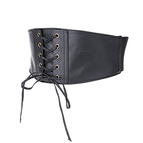 shengweiao Women's Waist Belt Elastic Stretchy Wide Cinch Belts Plus Size (XL/Fit waist 36.2"-45", Black)3