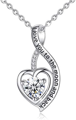 CELESTIA Sterling Silver Infinity Heart Pendant Necklace Love Gifts for Women, Mother's Day Valentines Day Gifts Present for Her