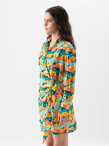 Image of The Souled Store Women TSS Originals: Seaside Bloom Oversized Shirt Dresses