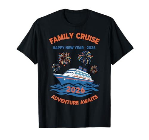 Crucero Familiar Feliz Año Nuevo 2026 Aventura Camiseta