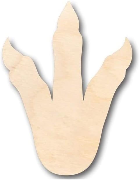 Unfinished Wood Dinosaur Foot Shape Craft up to 46" DIY 16" / 3/4"