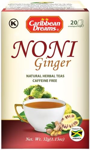 Caribbean Dreams Noni Ginger Tea, 20 Tea Bags,