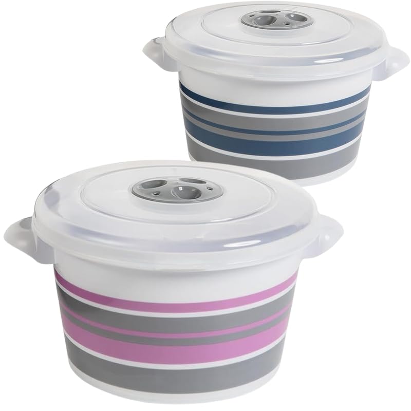 SUSTANIA Mikrowellendose 2er Set - 2 Liter BPA-frei Mit Dampfventil